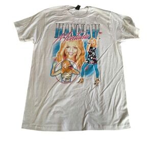 Hannah Montana Disney Graphic T-Shirt White cotton Medium Y2K Retro Pop Star